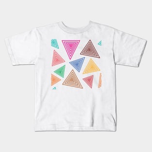 Cute retro abstract colorful vector pattern made of seamless triangle. Kids T-Shirt